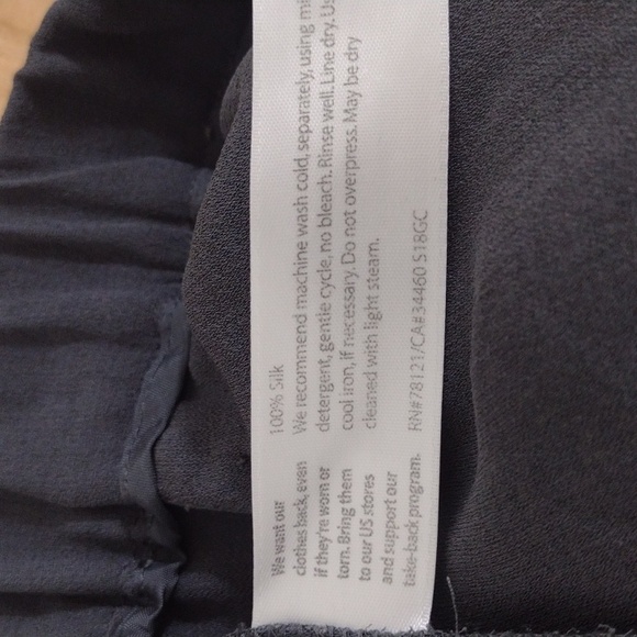 Eileen Fisher Gray Silk Georgette Crepe Tapered Ankle Pants Size S - Picture 6 of 10